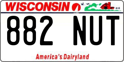 WI license plate 882NUT