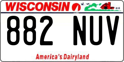 WI license plate 882NUV