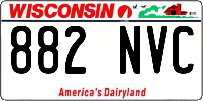 WI license plate 882NVC