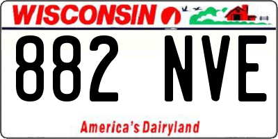 WI license plate 882NVE
