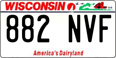 WI license plate 882NVF