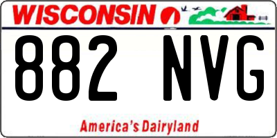WI license plate 882NVG