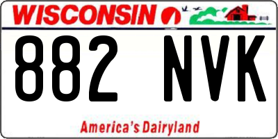 WI license plate 882NVK