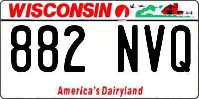 WI license plate 882NVQ