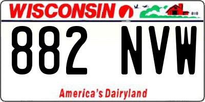WI license plate 882NVW