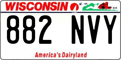 WI license plate 882NVY