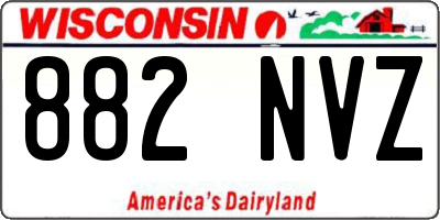 WI license plate 882NVZ