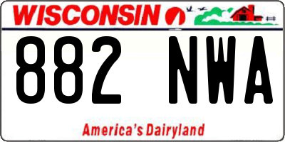 WI license plate 882NWA