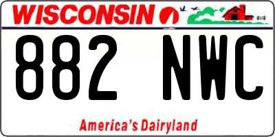 WI license plate 882NWC
