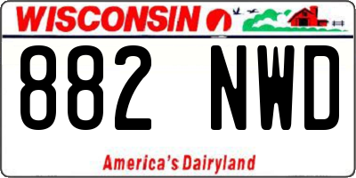 WI license plate 882NWD