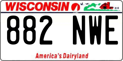 WI license plate 882NWE