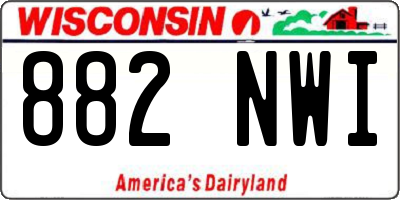 WI license plate 882NWI