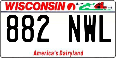 WI license plate 882NWL