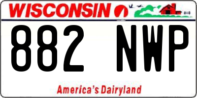 WI license plate 882NWP