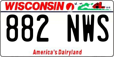 WI license plate 882NWS