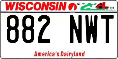 WI license plate 882NWT