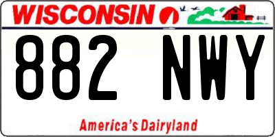 WI license plate 882NWY