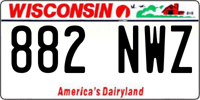 WI license plate 882NWZ