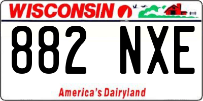 WI license plate 882NXE