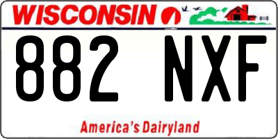 WI license plate 882NXF