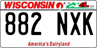 WI license plate 882NXK