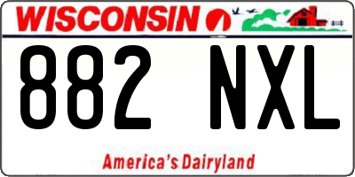 WI license plate 882NXL