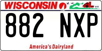WI license plate 882NXP