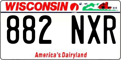 WI license plate 882NXR