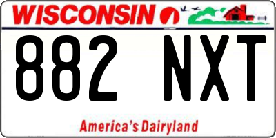 WI license plate 882NXT