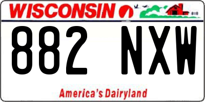WI license plate 882NXW