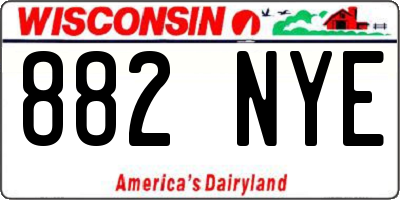 WI license plate 882NYE