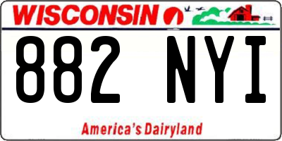 WI license plate 882NYI