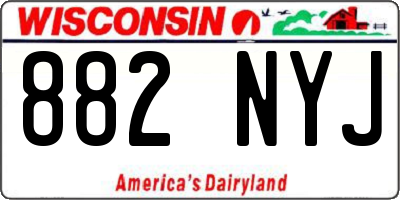 WI license plate 882NYJ
