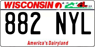 WI license plate 882NYL