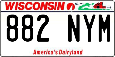 WI license plate 882NYM