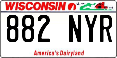 WI license plate 882NYR