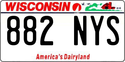 WI license plate 882NYS