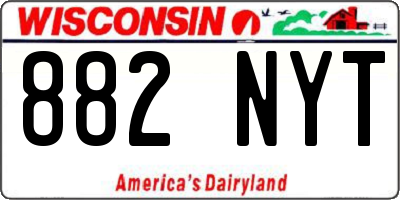 WI license plate 882NYT