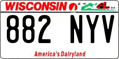 WI license plate 882NYV