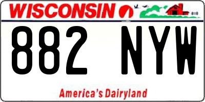 WI license plate 882NYW