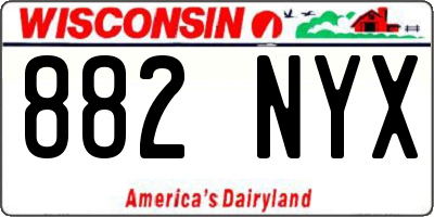 WI license plate 882NYX
