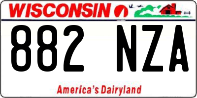 WI license plate 882NZA