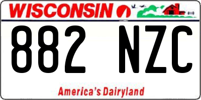 WI license plate 882NZC