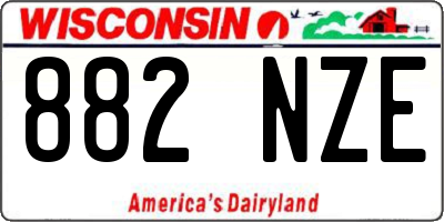 WI license plate 882NZE
