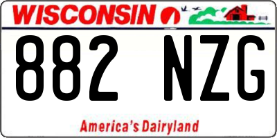 WI license plate 882NZG