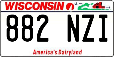 WI license plate 882NZI