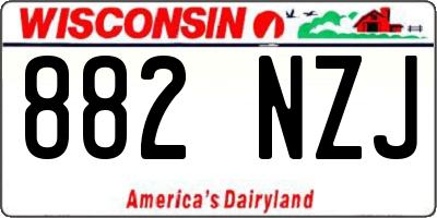 WI license plate 882NZJ