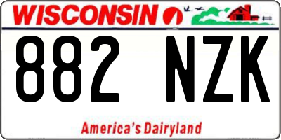 WI license plate 882NZK