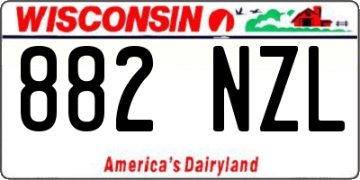 WI license plate 882NZL
