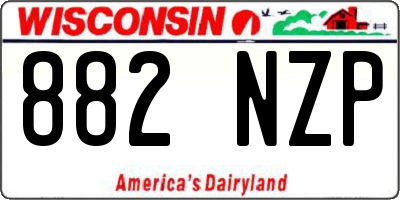 WI license plate 882NZP